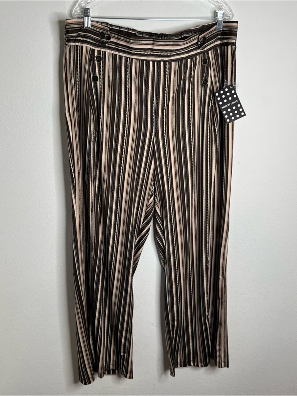 Robert Louis Women’s Pants Elastic Waist Striped Size 3X New